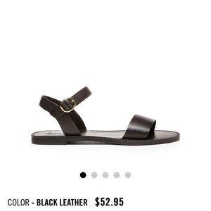 Donddi Black Leather Sandals